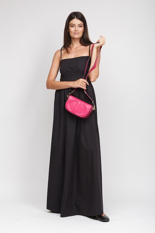 Sac bandoulière en cuir pleine fleur - Fuchsia