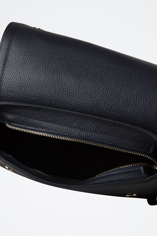 Sac porté épaule en cuir - Bleu marine