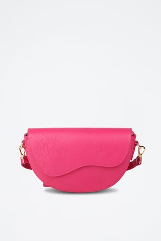 Sac porté épaule en cuir - Fuchsia