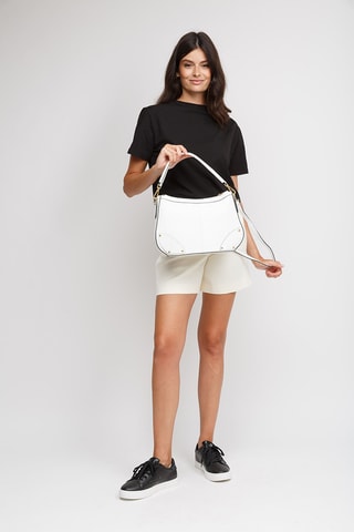 Sac porté épaule en cuir - Blanc
