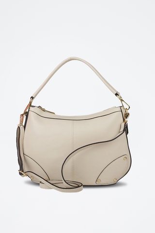Sac porté épaule en cuir - Beige