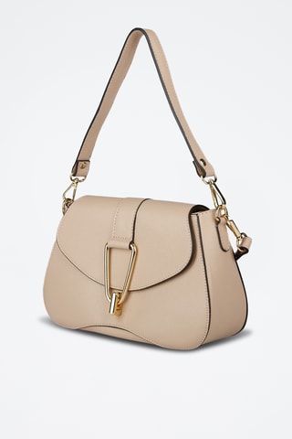 Sac porté épaule en cuir - Beige