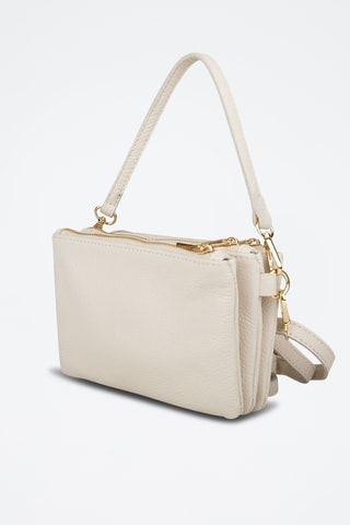 Sac porté épaule en cuir - Beige