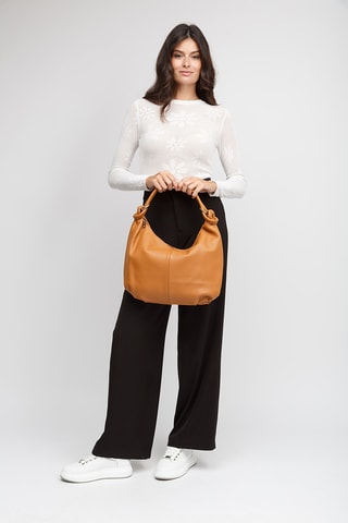 Sac porté épaule en cuir - Marron