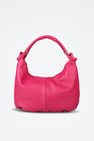 Sac porté épaule en cuir - Fuchsia
