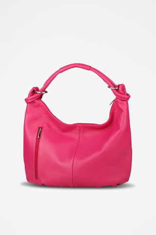 Sac porté épaule en cuir - Fuchsia