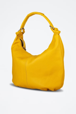 Sac porté épaule en cuir - Jaune