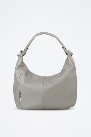 Sac porté épaule en cuir - Gris