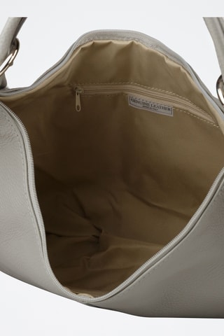 Sac porté épaule en cuir - Gris