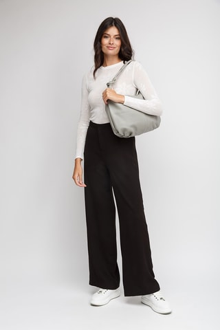 Sac porté épaule en cuir - Gris