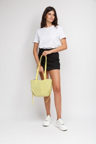Cabas en cuir - Jaune