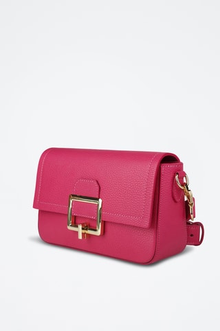 Sac porté épaule en cuir - Fuchsia