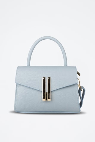Sac porté épaule en cuir - Bleu