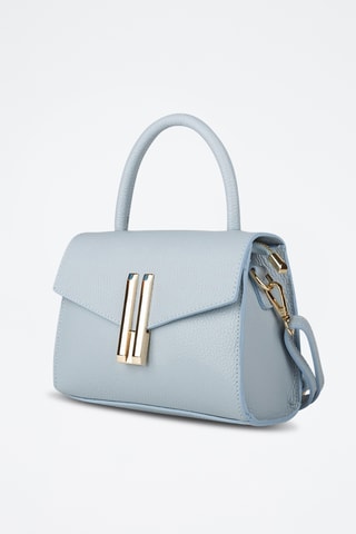 Sac porté épaule en cuir - Bleu
