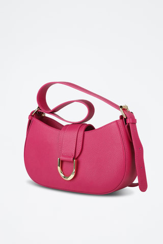 Sac porté épaule en cuir - Fuchsia