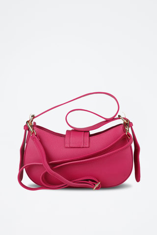 Sac porté épaule en cuir - Fuchsia