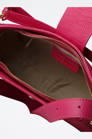 Sac porté épaule en cuir - Fuchsia