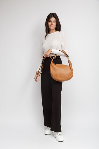 Sac porté épaule en cuir - Marron