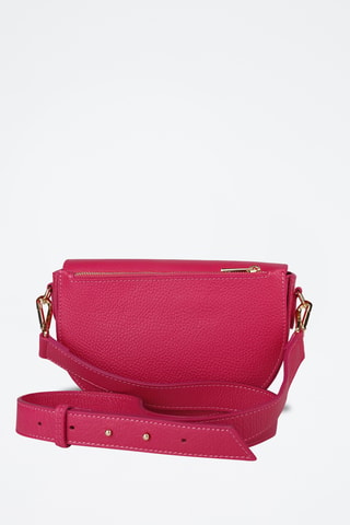 Sac porté épaule en cuir - Fuchsia