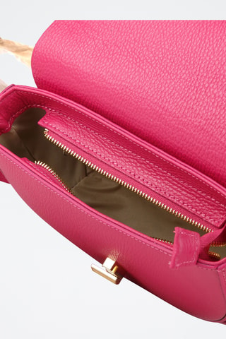 Sac porté épaule en cuir - Fuchsia