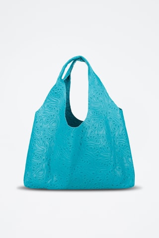 Sac à main en cuir - Bleu et vert