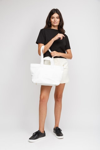 Cabas en cuir - Blanc
