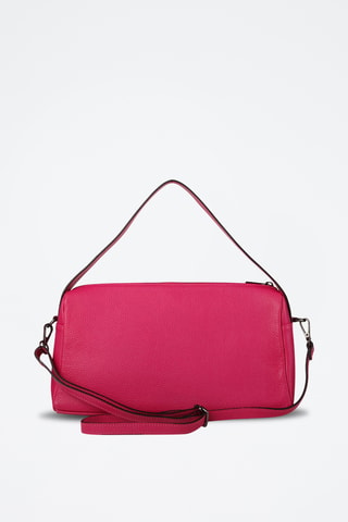 Sac porté épaule en cuir - Fuchsia