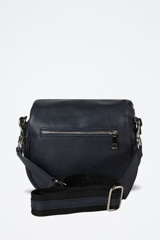 Sac porté épaule en cuir - Bleu marine