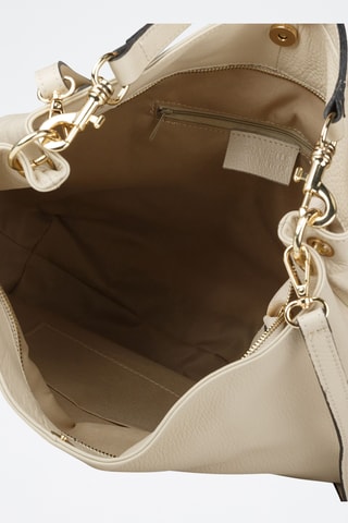 Sac porté épaule en cuir - Beige