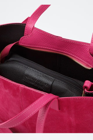 Cabas en cuir - Fuchsia