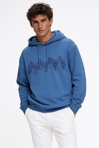 Sweat à capuche - Bleu