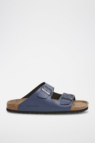 Leren Slippers - Marineblauw