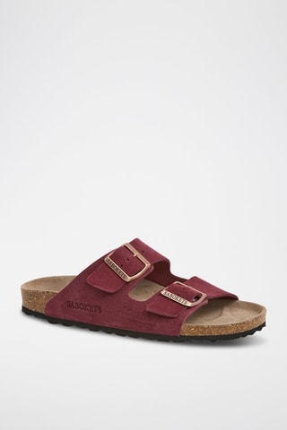 Nubuck Muiltjes - Bordeauxrood