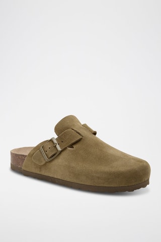 Leren Clogs - Kaki