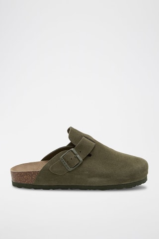 Leren Clogs - Kaki