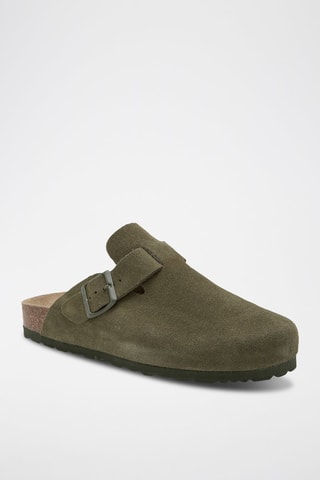 Leren Clogs - Kaki