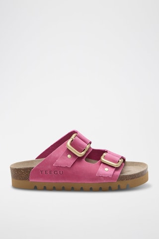Leren Platform Muiltjes - Fuchsia
