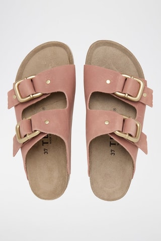 Leren Platform Muiltjes - Roze