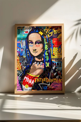 Tableau en bois - Multicolore - 50 x 70 cm