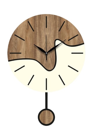 Horloge murale - 39 cm - Naturel et blanc
