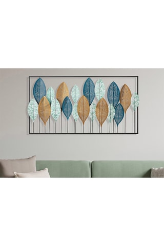 Décoration murale Bilge - 116 x 3 x 60 cm - Bleu et doré
