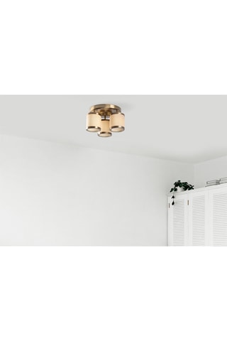 Plafonnier Way - Blanc et doré - 3 x 40 W