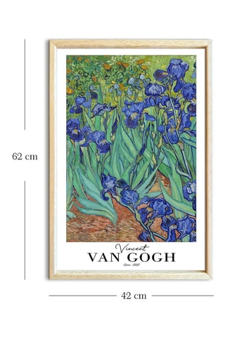 Tableau en bois massif "Iris" Van Gogh - 42 x 62 cm