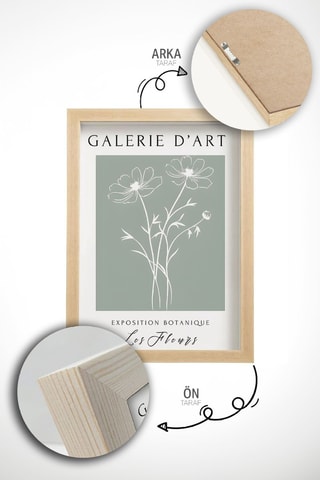 3 tableaux en bois - Vert sauge - 33 x 48 cm