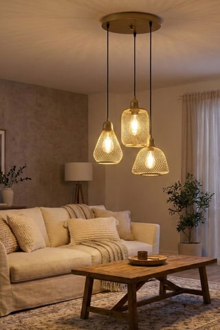 Suspension - Doré - 3 x 40 W