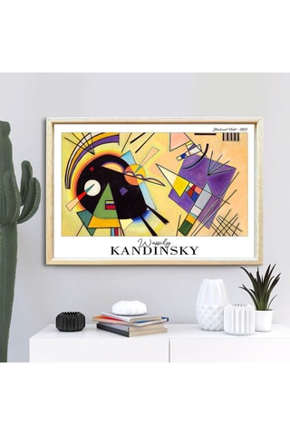 Tableau en bois massif "Noir et Violet" Kandinsky - 42 x 62 cm