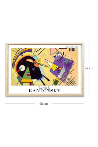 Tableau en bois massif "Noir et Violet" Kandinsky - 42 x 62 cm
