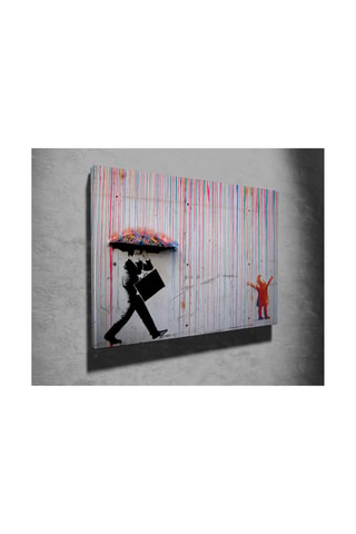 Tableau "Sous la pluie" Banksy - 50 x 70 cm