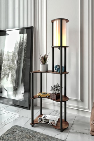 Lampadaire - Imitation noyer - 40 W
