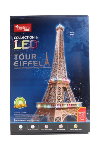 Maquette 3D Tour Eiffel lumineuse LED - 84 pièces - Dès 8 ans